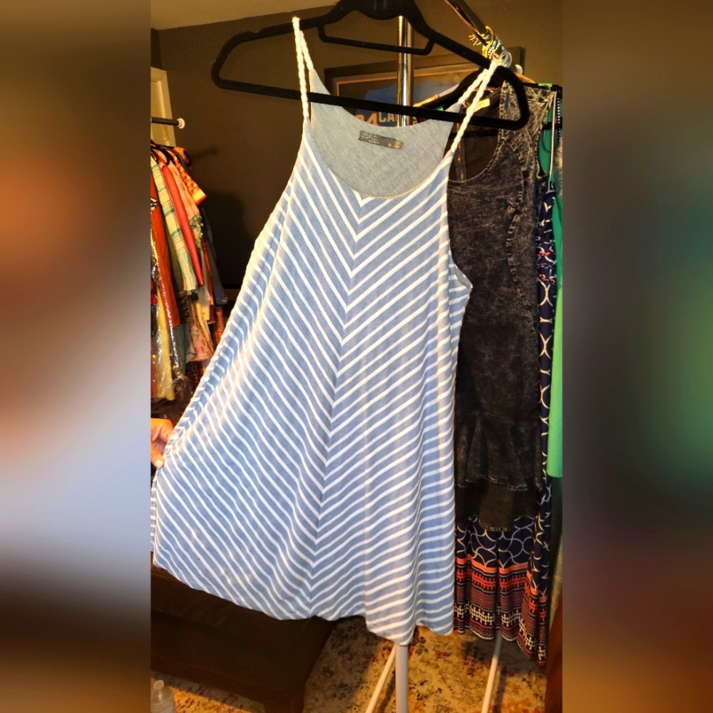 PrAna Dress Blue and White with rope straps